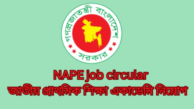 NAPE job circular 2024 | জাতীয় প্রাথমিক শিক্ষা একাডেমি নিয়োগ ২০২৪।